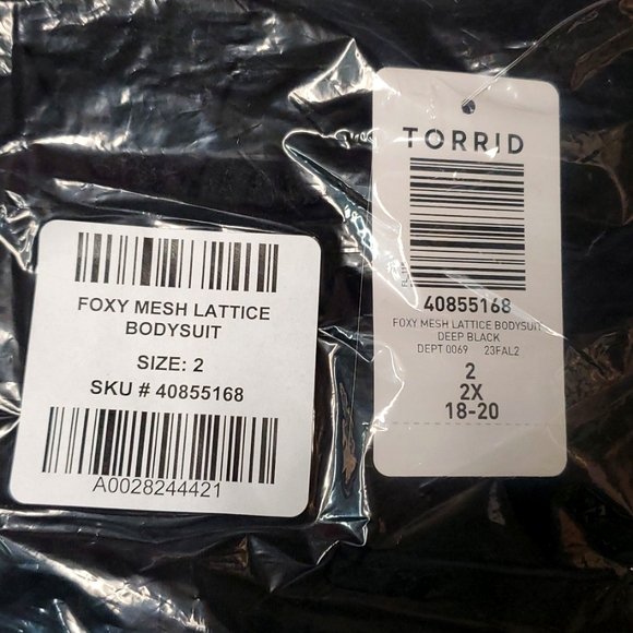 ❤️NWT VINTAGE TORRID BODYSUIT - FOXY MESH LATTICE - CUT OUT FRONT -  PLUS SIZE - Picture 4 of 9
